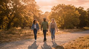 friends-walking-through-pathway